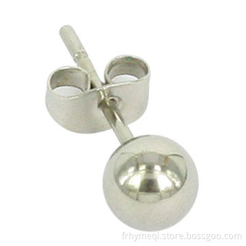 Stainless Steel Plated Ball Earring, Made of 316 Stainless Steel Material